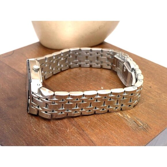 Bulova Women's Watch 96P202 Quartz Black Dial Diamond Quadra Silver Steel CHIP - Picture 9 of 14